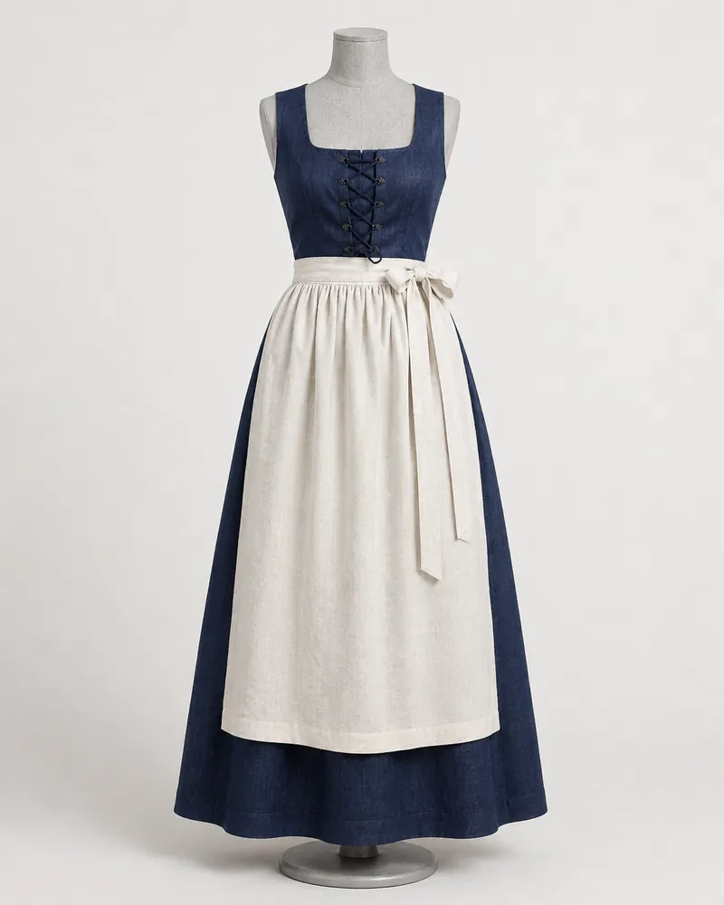 Dirndl Enzian, Lang 90 cm